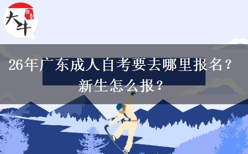 26年广东成人自考要去哪里报名？新生怎么报？